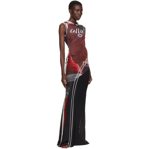 오토링거 Ottolinger Red Printed Maxi Dress 241016F055009