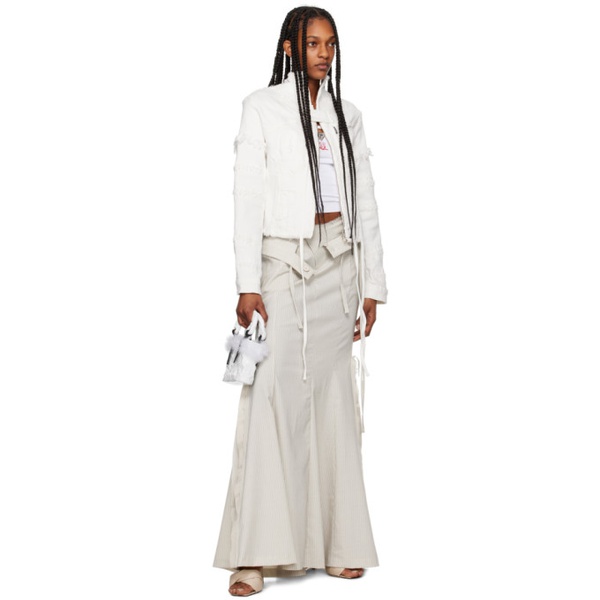  오토링거 Ottolinger 오프화이트 Off-White Mermaid Suit Pinstripe Maxi Skirt 241016F093010