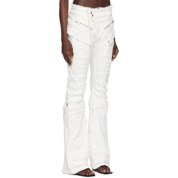  오토링거 Ottolinger White Frayed Jeans 241016F069013