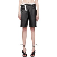 오토링거 Ottolinger Black Drape Faux-Leather Shorts 231016F088006