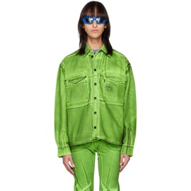 오토링거 Ottolinger Green Oversized Denim Jacket 222016M177001