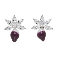 오토링거 Ottolinger Silver & Purple Crystal Earrings 231016F022007