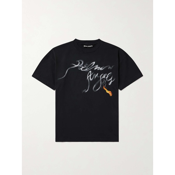  팜엔젤스 PALM ANGELS Foggy Logo-Print Cotton-Jersey T-Shirt 1647597321225230