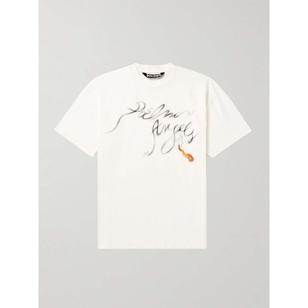  팜엔젤스 PALM ANGELS Foggy Logo-Print Cotton-Jersey T-Shirt 1647597321225250
