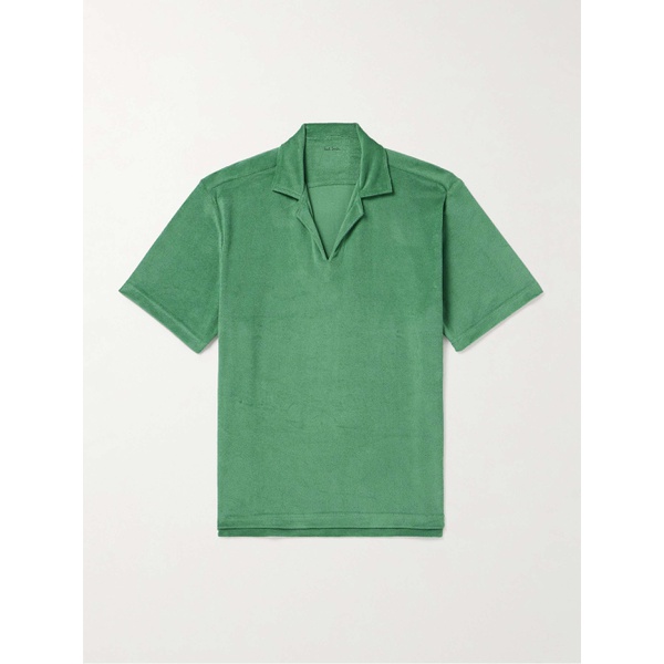  폴스미스 PAUL SMITH Logo-Appliqued Grosgrain-Trimmed Cotton-Blend Terry Polo Shirt 1647597327655307