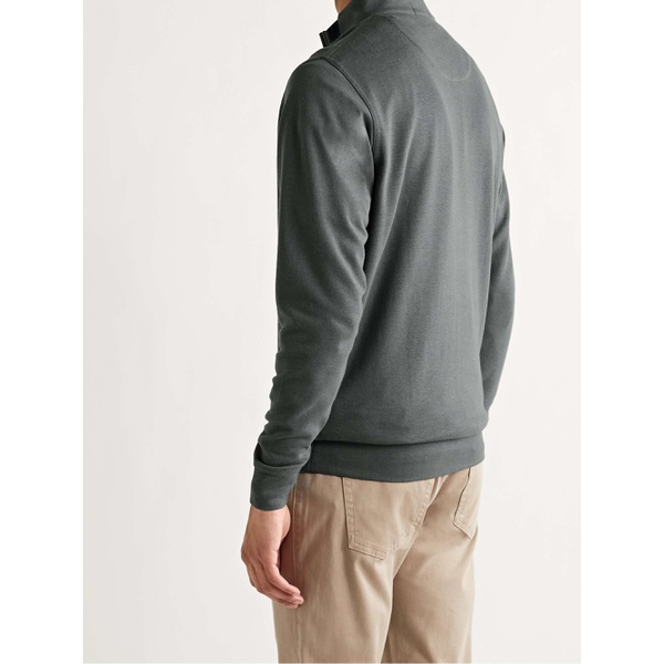  PETER MILLAR Crown Melange Stretch Cotton and Modal-Blend Half-Zip Sweatshirt 11452292647310154