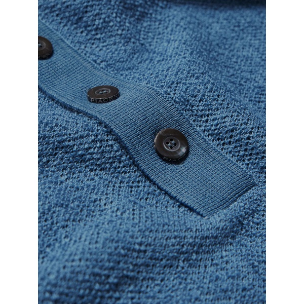  PIACENZA 1733 Open-Knit Linen and Cotton-Blend Polo Shirt 1647597331912010
