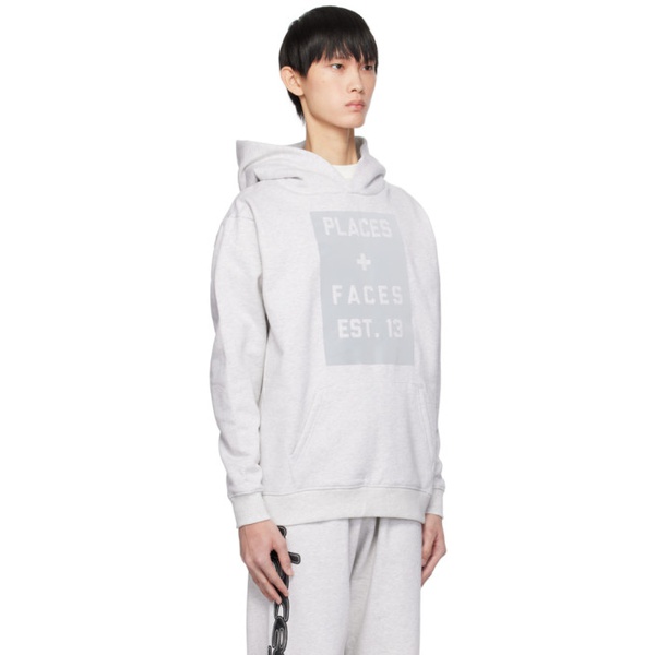  PLACES+FACES Gray OG Reflective Hoodie 232914M202003