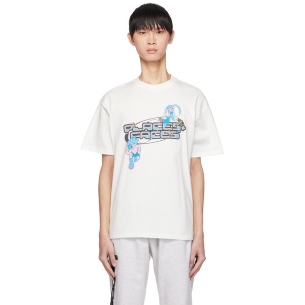  PLACES+FACES White Anime T-Shirt 232914M213003