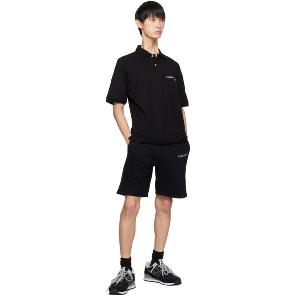  PLACES+FACES Black Embroidered Shorts 232914M193001