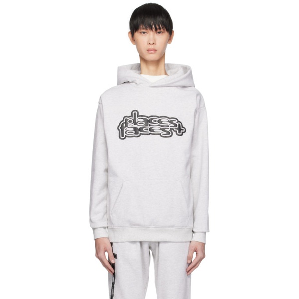  PLACES+FACES Gray Shibuya Hoodie 232914M202000