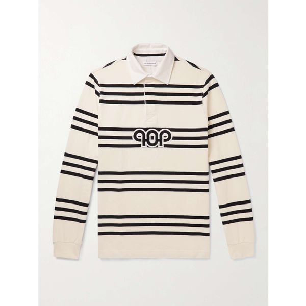  POP TRADING COMPANY Pub Logo-Appliqued Striped Cotton-Jersey Rugby Polo Shirt 31840166391992787