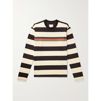 POP TRADING COMPANY + 폴스미스 Paul Smith Logo-Embroidered Striped Cotton-Jersey T-Shirt 1647597291924989