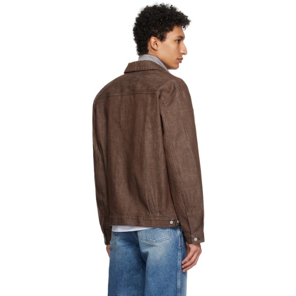  POTTERY Brown Relaxed Denim Jacket 241028M180001