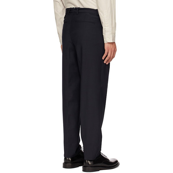  POTTERY Navy One Pleated Trousers 231028M190000