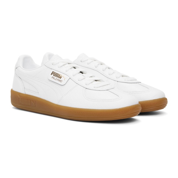  PUMA White Palermo Premium Sneakers 241010M237024