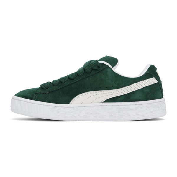  PUMA Green & White Suede XL Sneakers 242010M237021