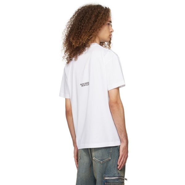  팜엔젤스 Palm Angels White Ski Club Classic T-Shirt 241695M213018