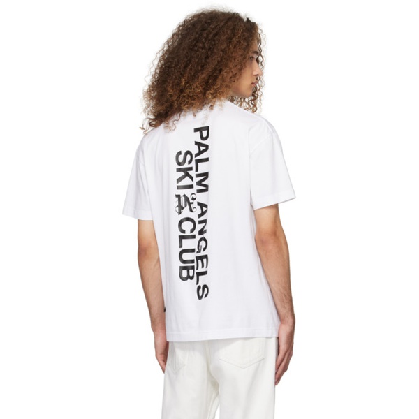  팜엔젤스 Palm Angels White Ski Club Classic T-Shirt 241695M213017