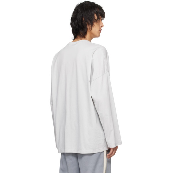  팜엔젤스 Palm Angels Gray Monogram Long Sleeve T-Shirt 241695M213003