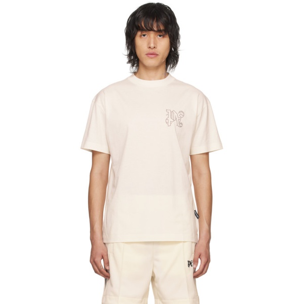  팜엔젤스 Palm Angels 오프화이트 Off-White Monogram Stud T-Shirt 241695M213016