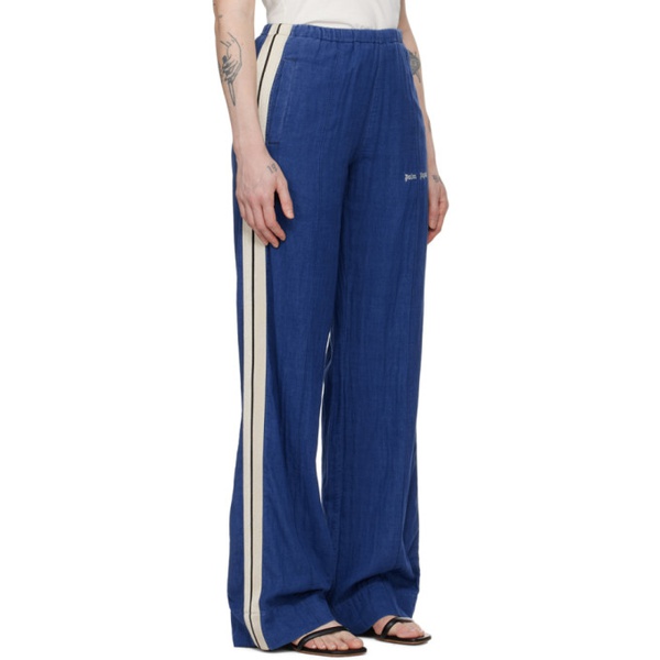  팜엔젤스 Palm Angels Blue Embroidered Track Pants 241695F087003