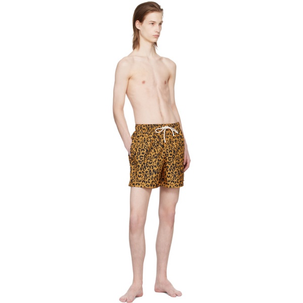  팜엔젤스 Palm Angels Yellow Cheetah Swim Shorts 241695M208006