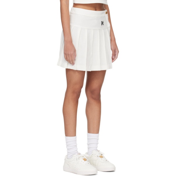  팜엔젤스 Palm Angels 오프화이트 Off-White Pleated Miniskirt 241695F090001