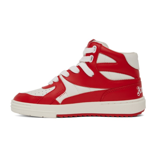  팜엔젤스 Palm Angels Red & White University Mid Sneakers 232695F127000