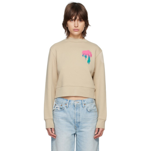  팜엔젤스 Palm Angels Beige I Love PA Sweatshirt 231695F098011