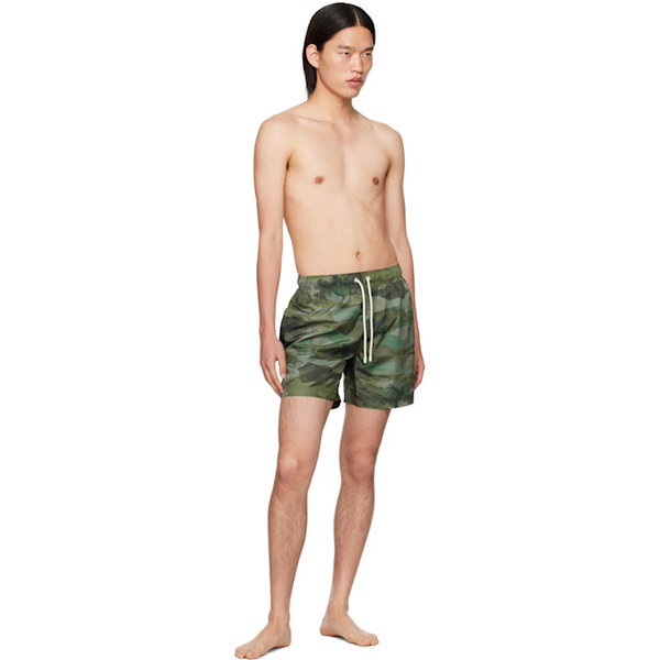  팜엔젤스 Palm Angels Green Seasonal Camo Swim Shorts 242695M208002