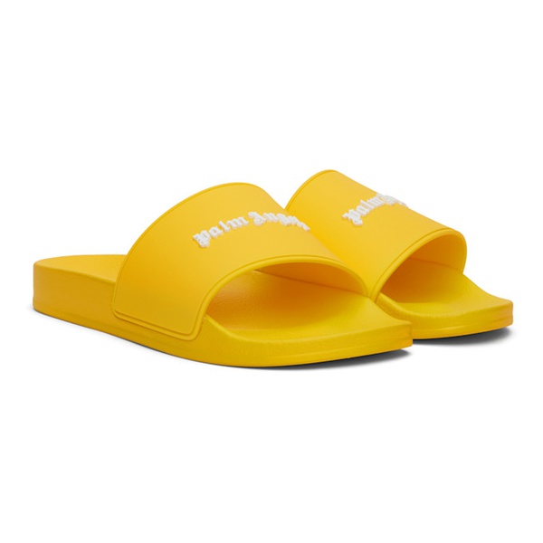  팜엔젤스 Palm Angels Yellow Logo Pool Slides 242695M234008