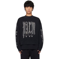팜엔젤스 Palm Angels Black Gothic Logo Studded Sweatshirt 242695M204005