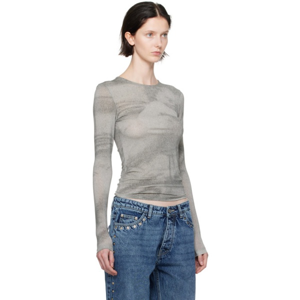  팔로마울 Paloma Wool Gray Arcangel Long Sleeve T-Shirt 241648F110016