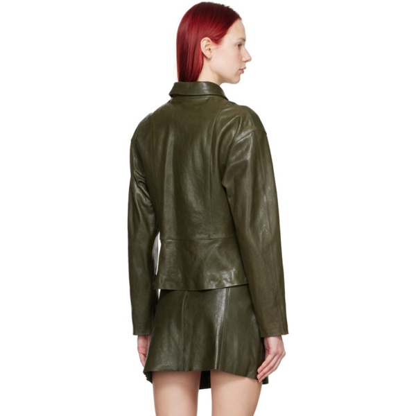  팔로마울 Paloma Wool Green Fabia Leather Jacket 242648F064000