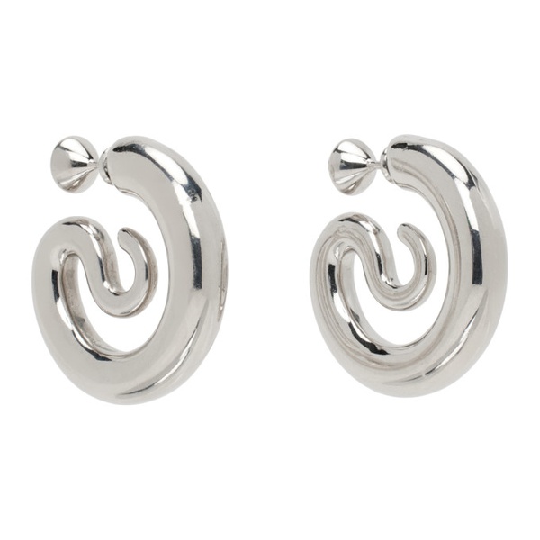  판코네시 Panconesi Silver Diamond Serpent Hoop Earrings 241340F022008