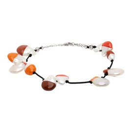 판코네시 Panconesi SSENSE Exclusive White & Orange Vacanza Anklet 222340F020000