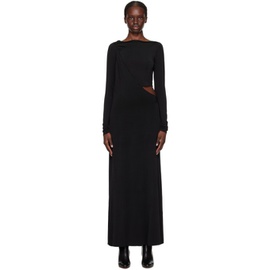 Paris Georgia Black Drape Maxi Dress 241438F055010
