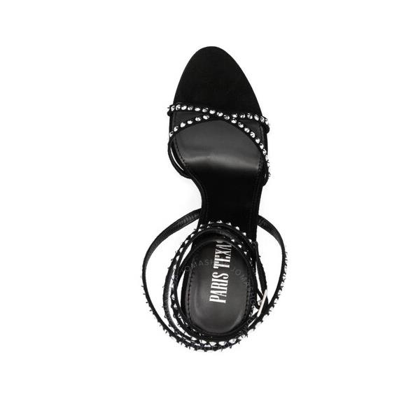 Paris Texas Ladies Black Rock Diamond Holly Zoe Strap Sandals PX945C - XSACH-BLACK Rock Diamond