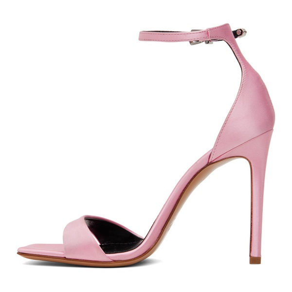  Paris Texas Pink Satin Stiletto Heeled Sandals 241616F125010