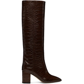 Paris Texas Brown Block Heel Tall Boots 242616F115008