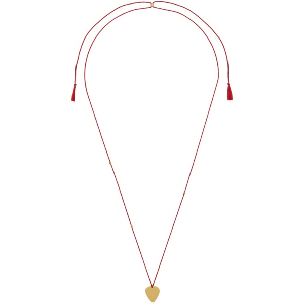  폴스미스 Paul Smith Red & Gold Plectrum Necklace 232260M145003