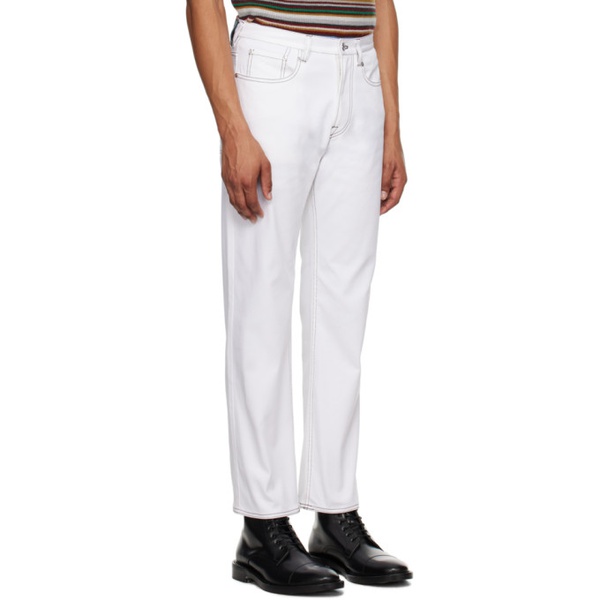  폴스미스 Paul Smith White Five-Pocket Jeans 232260M186001