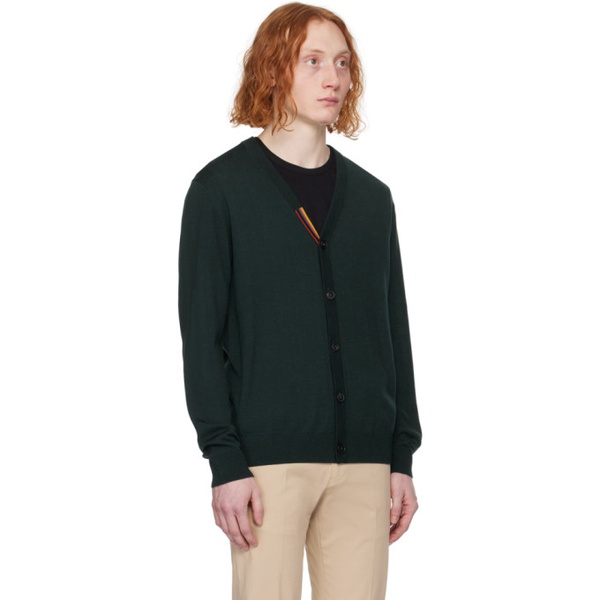  폴스미스 Paul Smith Green Striped Cardigan 241260M200004