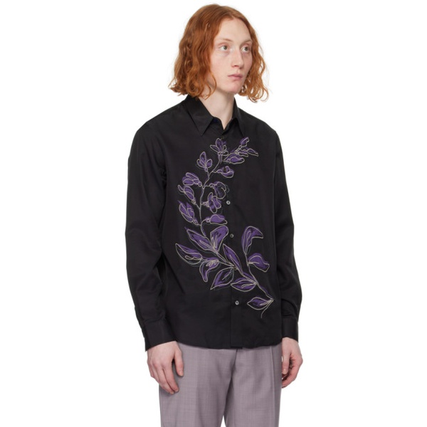  폴스미스 Paul Smith Black Embroidered Shirt 241260M192002