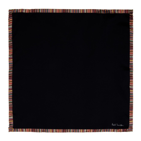  폴스미스 Paul Smith Black Signature Stripe Pocket Square 241260M149002