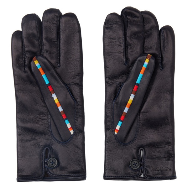  폴스미스 Paul Smith Navy Signature Stripe Gloves 232260M135009