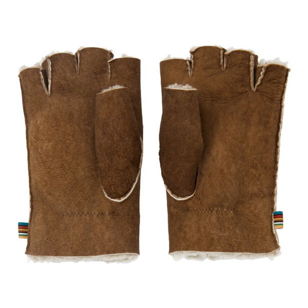  폴스미스 Paul Smith Brown Fingerless Gloves 232260M135003