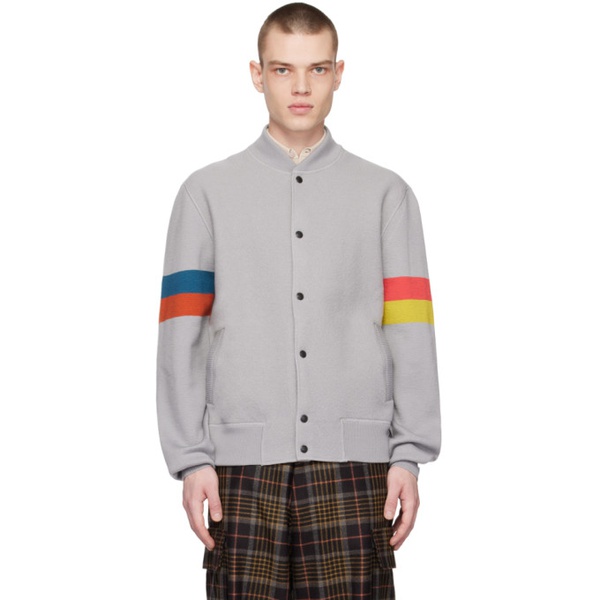  폴스미스 Paul Smith Gray Stripe Bomber Jacket 231260M175002