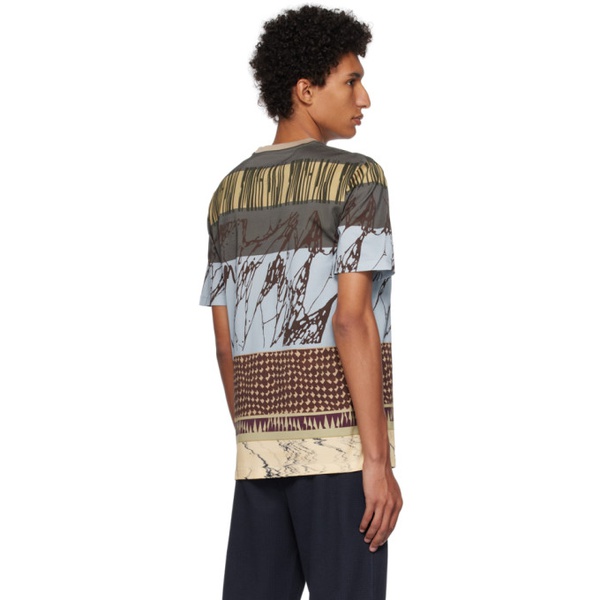  폴스미스 Paul Smith Khaki Assembled Stripe T-Shirt 232260M213001